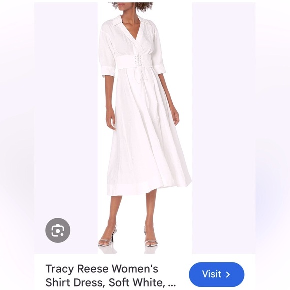 Tracy Reese White Corset Detail Shirtdress
